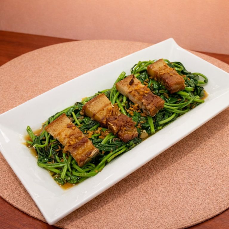 Kangkong with Lechon